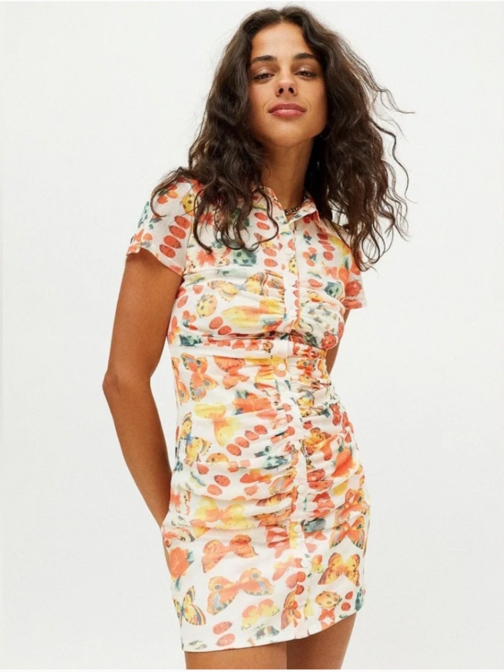 Urban Outfitters Butterfly “Riko” Mesh Bodycon Mini Dress Size Medium